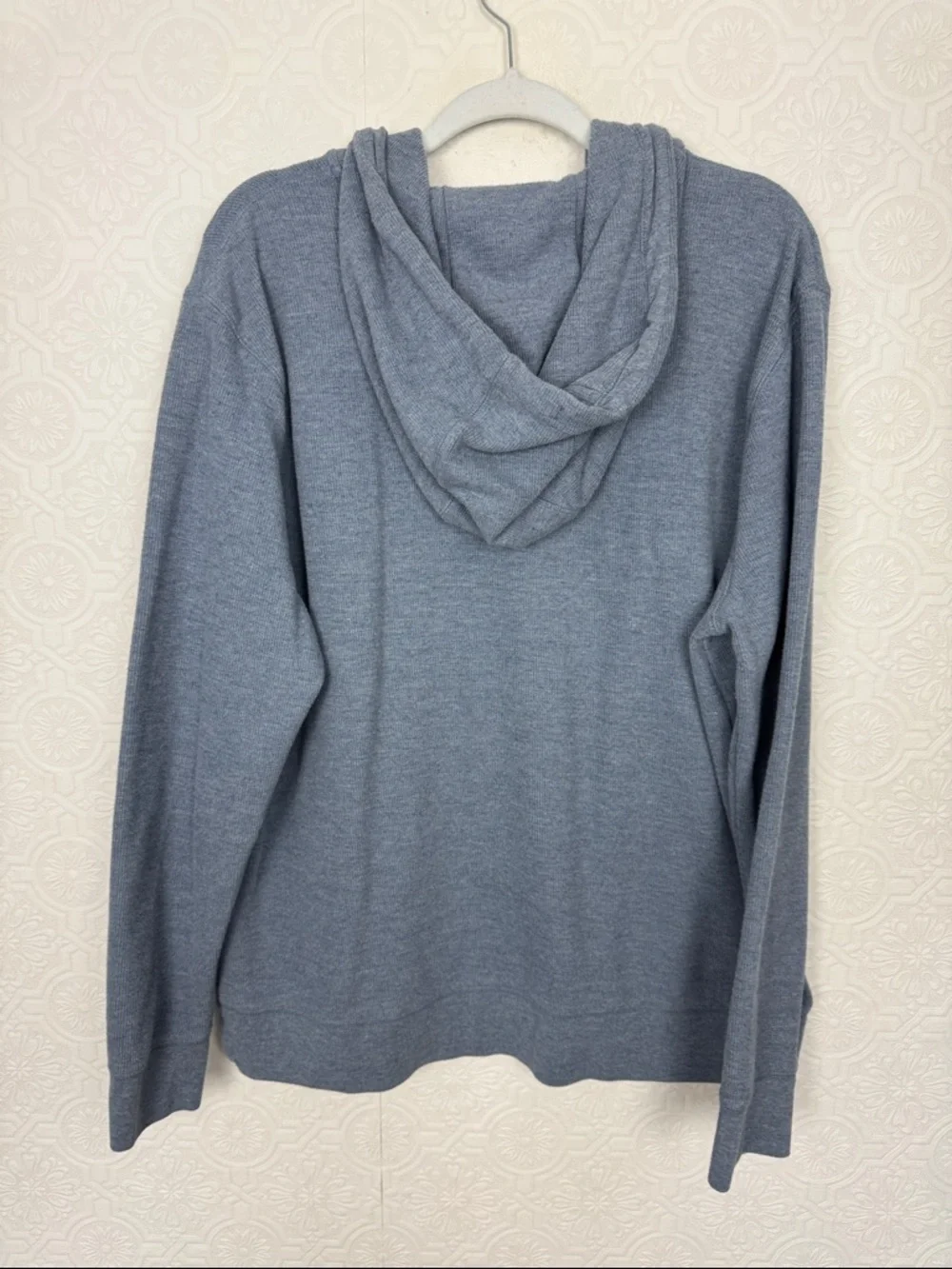 Banana‎ Republic Eco Hoodie Mens XL Blue Knit Pullover Henley Hooded Sweater